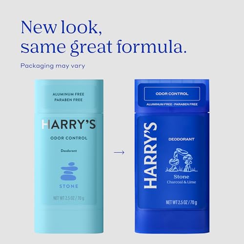 Harry's Aluminum Free Deodorant for Men - Odor Control, Stone Scent, 2.5 Oz, 3-Pack, Men's Deodorant