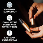 Travalo Classic HD Perfume Atomizer - Elegant Design for Valentine’s Day - Reusable, Airtight, Easy Fill Mini Pump Sprayer with Volume Window - Gold