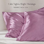 Yanibest Satin Pillowcase, Silk Pillow Cases for Hair and Skin with Zipper, Standard Pillow Cases Set of 2 for 20"x26", Exquisite Packaging for Women Men