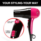Remington Compact Styler - Small & Portable Hair Dryer - Ceramic Blow Dryer with 2 Heat/Speed Settings & Cool Shot Button for Smooth Finish - Travel Size Lightweight Handheld Dryer, 1875W