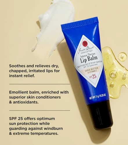 Jack Black Intense Therapy Lip Balm, 0.25-Oz. Trio – SPF 25 Sun Protection, Lip Moisturizer, Hydrating Lip Balm with SPF, Lip Sunscreen to Relieve Dry, Chapped Lips