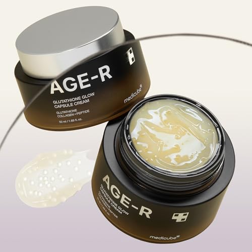 medicube AGE-R Glutathione Glow Capsule Facial Cream - Instant Lifting Moisturizer - Collagen Peptide For Hydrating Glow - Improve Blemishes, Uneven Skin Tone - Korean Skin Care 1.69 fl.oz