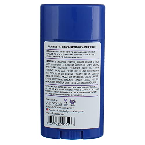 Dr. Teal's Vanilla Lavender Deodorant Gift Set (2 Pack, 2.65oz Ea.) - Shea Butter & Arrowroot Powder Absorb Moisture & Leave Skin Clean & Healthy