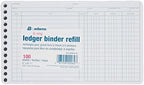 Adams® Ledger Sheets, 5" x 8", Green/White