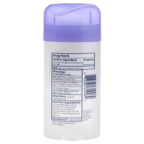 Sure Anti-Perspirant & Deodorant Invisible Solid Fresh & Cool 2.60 oz (Pack of 6)