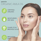 PURA D'OR 4 Oz ORGANIC Amla Oil, 100% Pure USDA Certified Premium Grade Oil, Cold Pressed, Unrefined, Extra Virgin, Indian Hair Care Oil, Hair Serum & Thickening Hair Product w/Pump for Women & Men