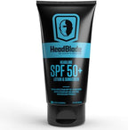 HeadBlade HeadLube SPF 50 Men's Lotion and Sunscreen - No Greasiness, Sweat Resistant, Formulated for Face, Body & Scalps - Water Resistant for 80 Minutes, 5 fl oz