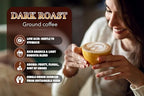 Tarmo Coffee | BOOST UP - Low Acid Ground Coffee, Vietnamese Coffee, Premium Arabica & Robusta Blend, Dark Roast Coffee, 12 Oz Bag