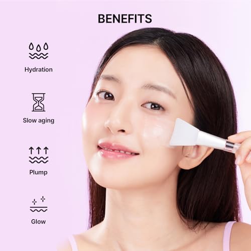 Collagen Peel Off Mask with Jelly Brush, Skin Elasticity for Glass Glow Skin, Gentle Exfoliation, Korean Skin Care, 2.70 Fl Oz