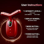 3-in-1 Beauty Massager for Face and Neck, Red-Light-Therapy-for-Face and Neck, Face culpting Wand with 3 Color, at-Home Face Tool for Skin Care