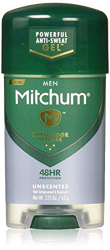 Mitchum Clear Gel Anti-Perspirant & Deodorant, Unscented for Men, 2.25 Oz (3 Pack)