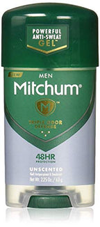 Mitchum Clear Gel Anti-Perspirant & Deodorant, Unscented for Men, 2.25 Oz (3 Pack)
