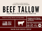 Beef Tallow for Cooking 7 LB, 3X Rendered from Suet Amercian Cattle - No Additives For Skincare or Cosmetics Lotions, Skin, Balms, Soap, Face, Creams,Moisturizer) Keto, Carnivore, Paleo Friendly