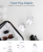 2 Pack India Power Adapter, One Beat Type D Plug Adapter with 3 American Outlets 3 USB Ports(1USB C), 6 in 1 India Travel Plug Adapter for US to India, Bangladesh, Kuwait, Maldives