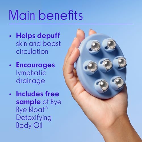 Love Wellness Bye Bye Bloat Lymphatic Massage Roller | Handheld Massager and Body Sculpting Tool | Supports Lymphatic Drainage, Bloating Relief, Skin Hydration & Boost Circulation | 1 Count