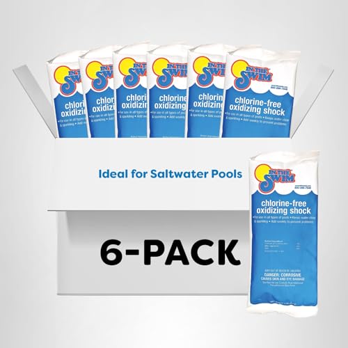 In The Swim Chlorine-Free Pool Shock – Quick Dissolving, Fast-Acting, Shock-Oxidizer for Swimming Pools, Spas, and Salt Chlorinated Pools Compatible - 12 x 1 Pound Bags