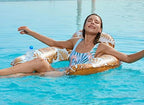 Jasonwell Inflatable Pool Float Chair - 2 Pack Pool Floaties Chair Floats Loungers for Swimming Pools Floating Lounger with Cup Holders Toy Party Floaties for Adults L