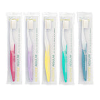 Nimbus Extra Soft Toothbrushes (Regular Size Head), Periodontist Design Tapered Bristles for Sensitive Teeth and Receding Gums, Individually Wrapped Plaque Remover Travel Toothbrush (5 Pack, Colors May Vary)