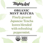 Mighty Leaf Tea, Organic Mint Matcha Green Tea Powder, 1.5 Ounce Tin, Japanese Matcha with Mint Powder, Unsweetened