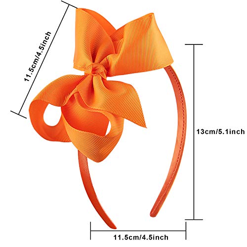 SIQUK 12 Pieces Headbands with Ribbon Bow for Girls, Hair Bow Boutique Grosgrain Headbands, 12 Colors