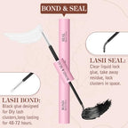 DIY Lash Extension Kit Volume Lash Clusters 60D+80D D Curl Individual Lashes Lash Clusters Kit Thick Eyelash Extension Kit 280 pcs Thin Band Cluster Lashes Lash Bond and Seal Lash Tweezers