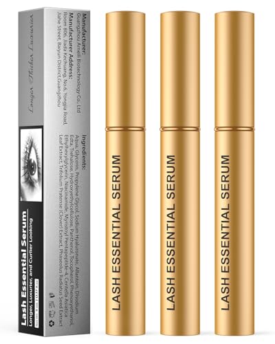 Eyelash Serum- Natural Comestic Eyelash Serum for Longer, Thicker Lashes & Brows, Boost Lash Serum Vegan & Cruelty-Free-Niacinamide, Centella Asiatica Leaf Extract(15 mL Gold)