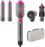 Hair Dryer Brush, webeauty 5 in 1 One Step Professional Hot Air Brush Set for Fast Drying, Curling Drying, Straightening Combing, Hair Styler [Ceramic Coating] [Negative Ion] 110000 RPM (Grey+Red)