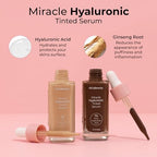 MCoBeauty Miracle Hyaluronic Tinted Serum, 7-8 Medium Dark, Hydration & Glow for Radiant Skin, Vegan, Cruelty Free Cosmetics