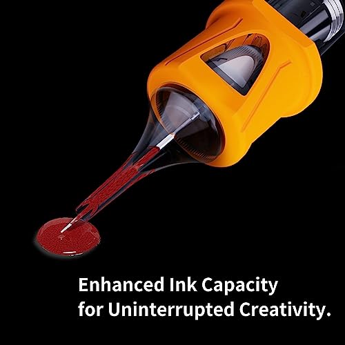 BIGWASP Energy 17M1-20Pcs 1217M1 Tattoo Cartridge Needles with Finger Ledge, #12 Standard 17 Single Stack Magnum for Rotary Tattoo Machines