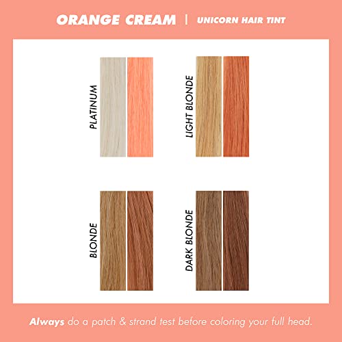 Lime Crime Pastel Colored Unicorn Hair Tint (Orange Cream) - Damage & Ammonia-Free Semi-Permanent Hair Color Conditions & Moisturizes - Temporary Hair Dye Kit Has Sugary Citrus Vanilla Scent - Vegan