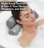Everlasting Comfort Luxury Bath Pillow - Head, Neck, Back Soft Cushion for Bathtub, Spa & Relaxation