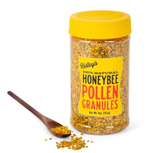 Kelley's Bee Pollen, 9 oz – 100% Raw Bee Pollen Granules, GO Texan Certified – Naturally Preserved Vitamins, Enzymes, Amino Acids & Protein – Gluten Free, Non-GMO, Paleo & Keto Friendly