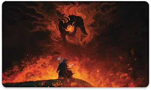The Shadow and The Flame (Stitched) - MTG Playmat by Anato Finnstark - Compatible with Magic The Gathering Playmat - Original Designs