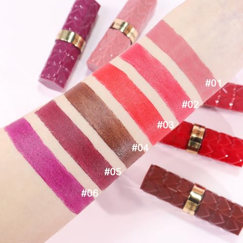 6 Pcs Nude Pink Red Purple Brown Lipstick Matte Sets,Light to Dark Velvet Lipstick for Women Long Lasting Waterproof 24 Hours Lip Stick Lip Stain Makeup Gift Sets,labiales mate 24 horas originales