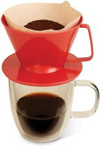 Fino Pour-Over Coffee Brewing Filter Cone, Number 1-Size, Red, Brews 1 to 2-Servings