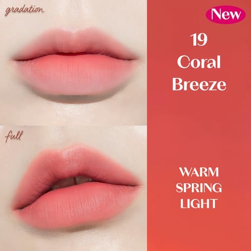 ETUDE Fixing Tint #19 Coral Breeze (4g) | Long Lasting High Pigmented Liquid Lipstick | Waterproof Lightweight Matte Finish Lip Stain | Full Coverage | Korean Makeup, Kbeauty