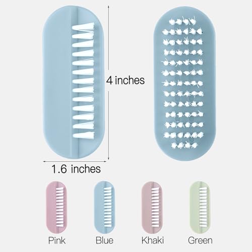 Nail Brush for Cleaning Fingernails Two Sided Hand Fingernail Scrub Brush Soft Stiff Bristles Nail Scrubber Brushes for men women kids,4 PCS
