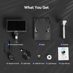 TOMLOV DM9B 7" Digital Microscope: 1080P 1200X Coin Microscope Magnifier, 12MP Ultra-Precise Focusing LCD Soldering Microscopes for Adults, PC View, 32GB, Black