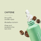Meebak Eye Cream with Bakuchiol, Caffeine & Cica | Korean Anti-Aging Eye Treatment for Puffy Eye Bags, Dark Circles, Fine Lines & Wrinkles | Energize & Invigorate Eyes