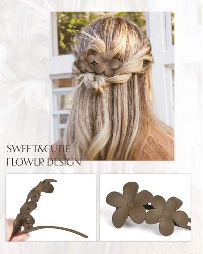 Yanibest 5 Pcs Flat Hair Clips - Stylish Lay Flat Claw Clips for All Hair Types,Multi-Styles Matte Non-slip Hair Clips for Women Girls Wedding Prom Party Hair Decorations
