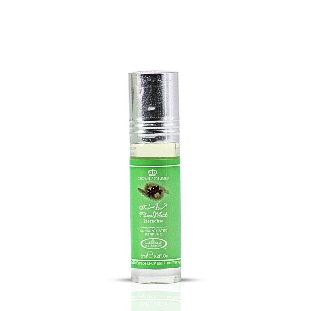 Al-Rehab Choco Musk Pistachio Perfume Oil Roll-On - 6ml (0.2 oz) | Nutty Gourmand Fragrance with Pistachio, Chocolate & Vanilla | Sweet, Creamy & Addictive | Long-Lasting Scent (Pack of 3)