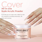Modelones Cover Nude Blush Acrylic Powder, 4.23oz/120g Acrylic Powder Large Capacity Professional Acrylic Nail Powder Polymer for 3D French Nail Manicure Extension Nail Carving
