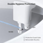 Bidet Attachment for Toilet, Dual Nozzle Bidet Toilet Seat, Non-Electric Ultra-Thin Bidets for Existing Toilets, Rear/Feminine Wash with Adjustable Water Pressure (White)