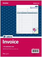 Adams Invoice Sets, 2-Part Carbonless, 8-1/2" x 11-7/16", 50 Sets per Pack (NC2812-50) - White/Canary
