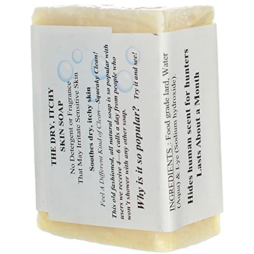 Grandma's Pure Lye Soap Bar - 6.0 oz Unscented Face & Body Wash Cleans with No Detergens, Dyes & Fragrances - 60018, pack-of-6