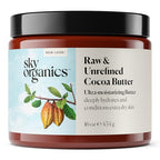 Sky Organics Cocoa Butter for Body, 100% Raw & Unrefined Ultra-Moisturizing Butter to Deeply Hydrate & Condition Skin, Promotes Smooth Skin Tone & Texture, Suitable for Tight or Extra Dry Skin, 16 Oz.