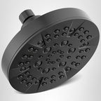 Delta 6-Setting Matte Black Shower Head with High Pressure Spray, 6 Inch Round Shower Head, Showerheads, 1.75 GPM Flow Rate, Matte Black 52535-BL