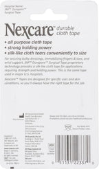 Nexcare Durable Cloth Tape, Woven Tape, Securely Holds Bulky Wound Dressing - 1 In x 10 Yds, 2 Rolls of Tape