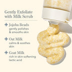 Beekman 1802 Milk Scrub Oat + Goat Milk Exfoliating Face Cleanser - Fragrance Free - With Oat Milk & Jojoba Beads - Skin Barrier & Biome Safe - Good for Sensitive Skin - Cruelty Free