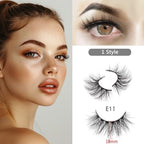 GOO GOO Mink Eyelashes, 18mm Natural Crossed Cluster Daily Type False Eyelashes 1 Style 3 Pairs/set Siberian 3D Mink Lashes Hand Made Strips Fake Eyelashes Fluffy Real Eyelashes